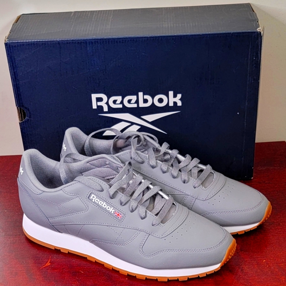 SIZE 13 - Reebok Classic Leather Unisex Sneakers - Gray NWT